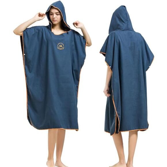 Microfiber Surf Poncho,Wetsuit Changing BathRobe,Quick Dry Pool Swim Beach Towel - Picture 1 of 7